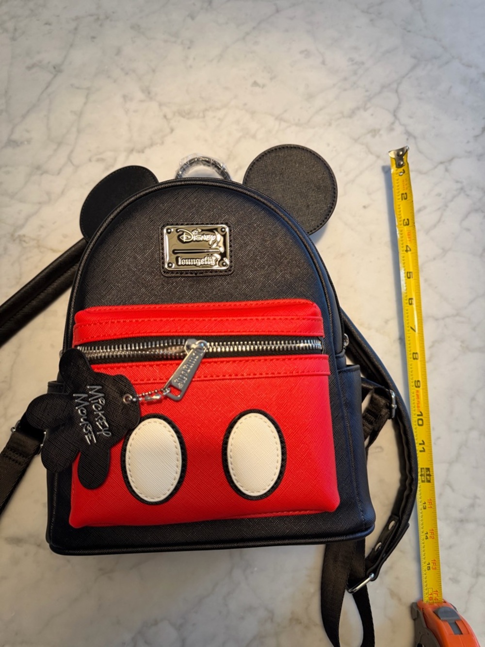 NWT Disney Loungefly Black & Red Mickey Mouse Ears Backpack - Picture 8 of 10
